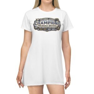 Brewers Champions Graphic T‑Shirt Dress — Vintage Baseball Logo Tee Dress