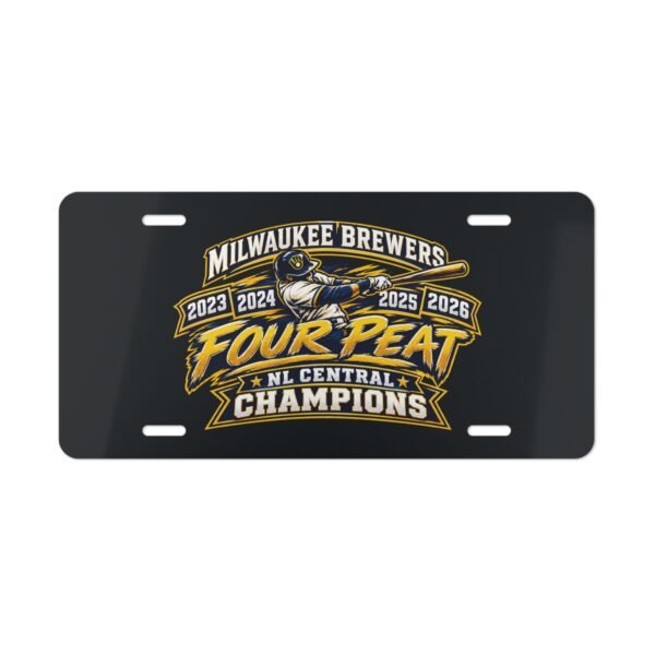Milwaukee Brewers "Four Peat" NL Central Champions Vanity Plate